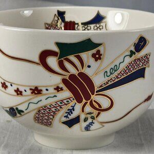 Ale-net Jinsei Musubi Matcha Bowl Decorative Design with Ribbons and Knots
